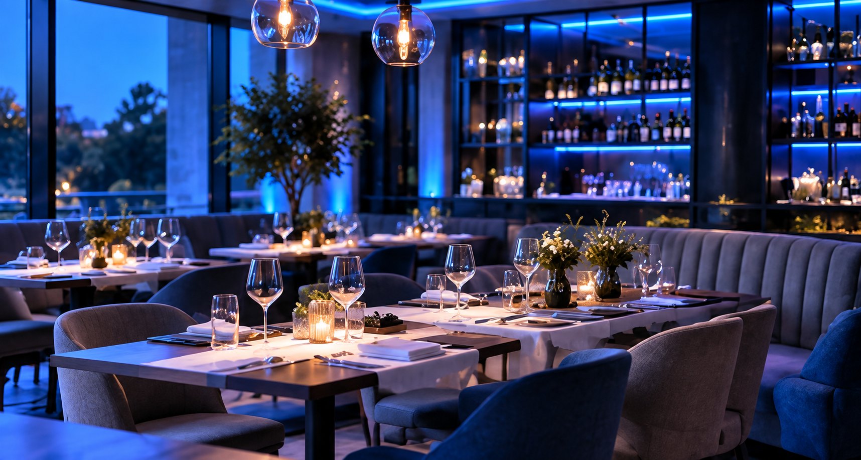 Restaurant in Blau